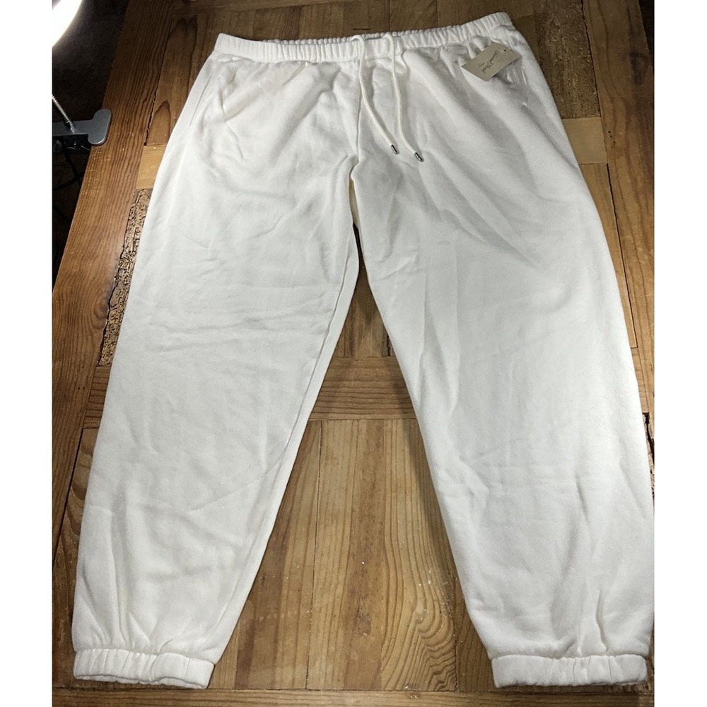 Universal Thread Mid Rise, Fleece Cream/White Jogger Pants Women's XXL - Picture 4 of 12